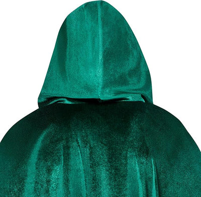 Green Velvet Hooded Cloak - Adult Costume
