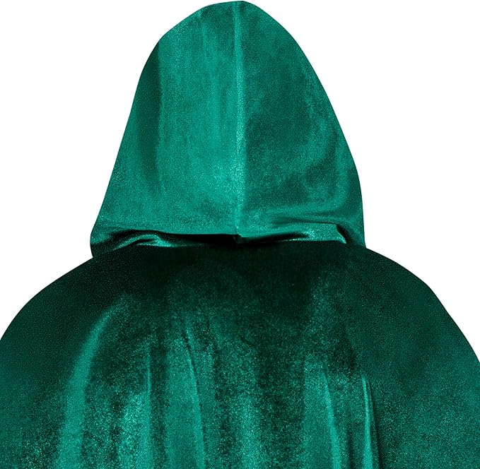 Green Velvet Hooded Cloak - Adult Costume