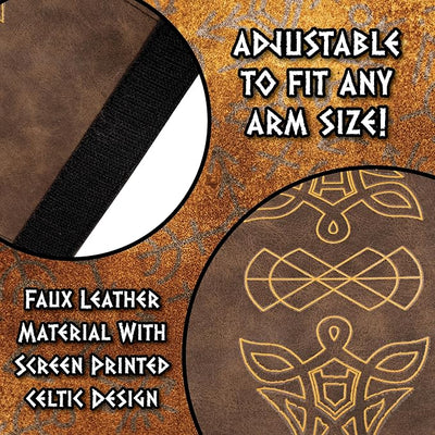 Viking Faux Leather Cuff Bracelet - Adult Accessory
