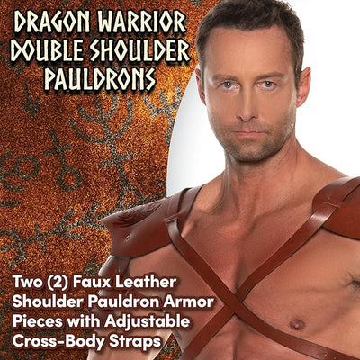 Dragon Warrior Double Shoulder Pauldrons - Costume Accessory - Chicago Costume Company