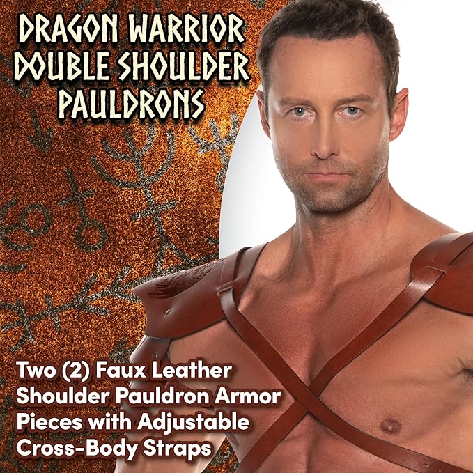 Dragon Warrior Double Shoulder Pauldrons - Costume Accessory - Chicago Costume Company