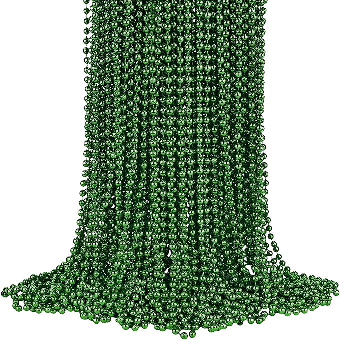 Green Bead Necklace - 50 Pack