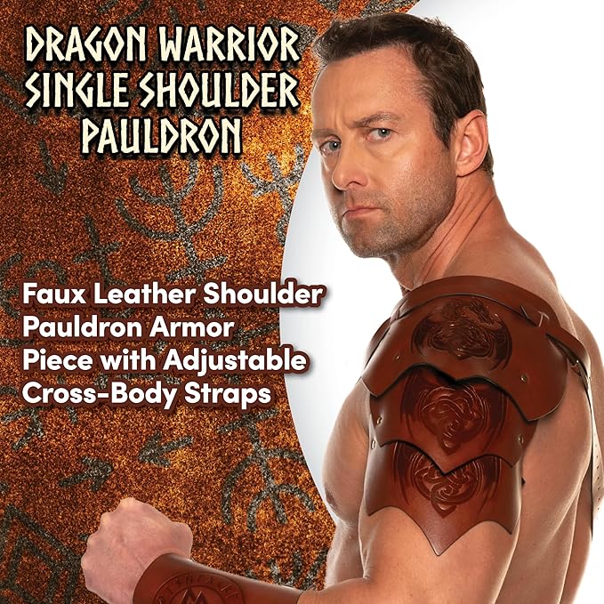 Single Leather Pauldron Shoulder Armor - Costume Accessory - Chicago Costume Company