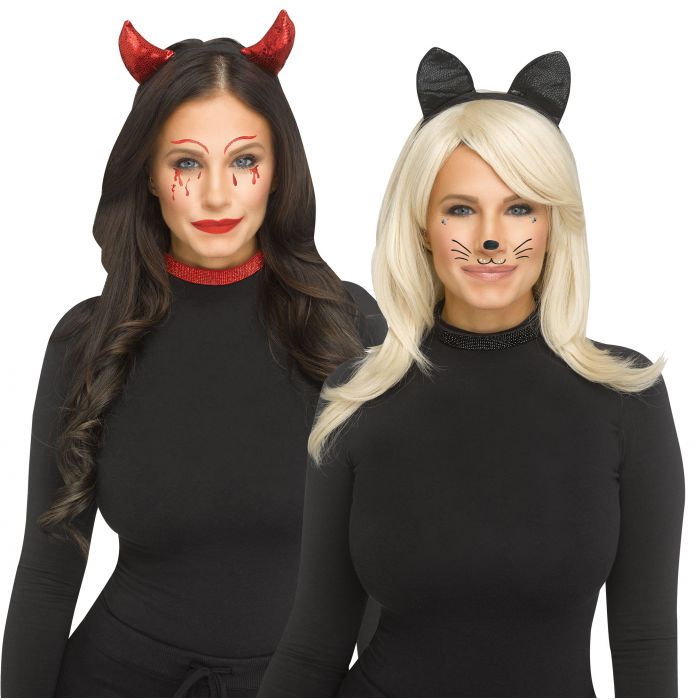 Devil or Cat Headband With Choker Costume Kit - Adult