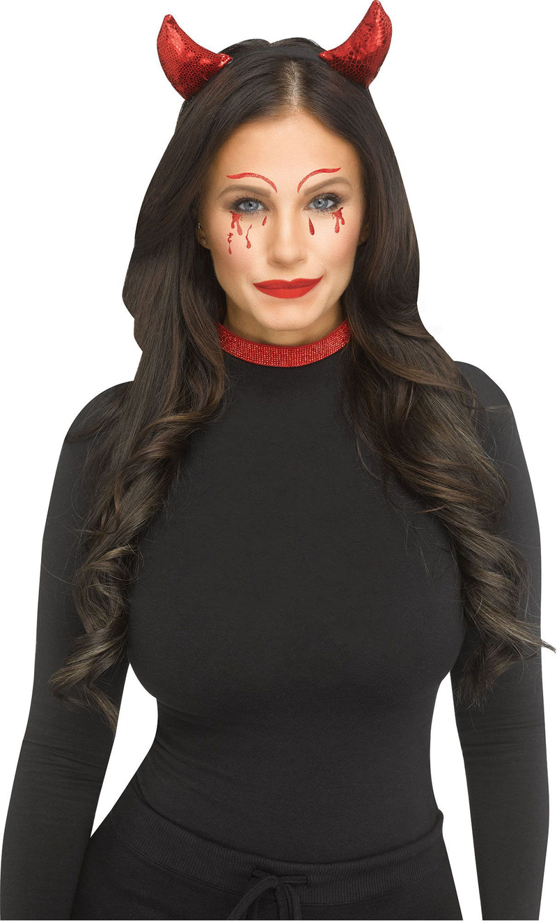 Devil or Cat Headband With Choker Costume Kit - Adult