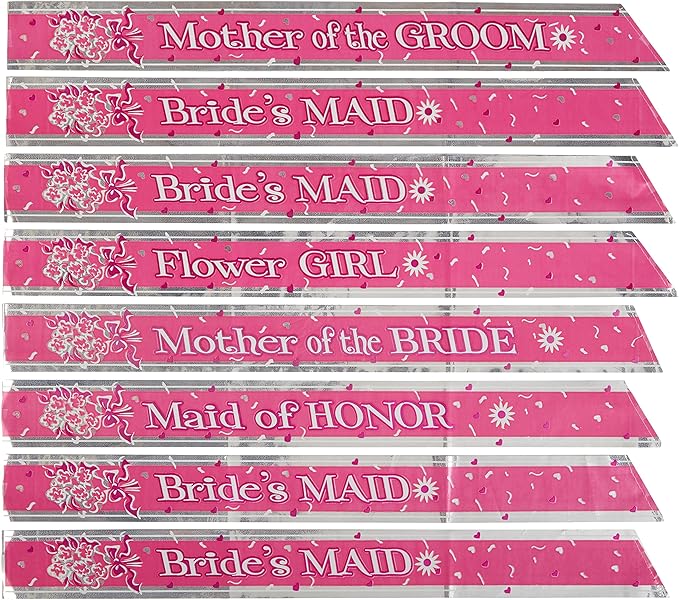 Bridal Party Sash Set - 8 pc - Chicago Costume Company