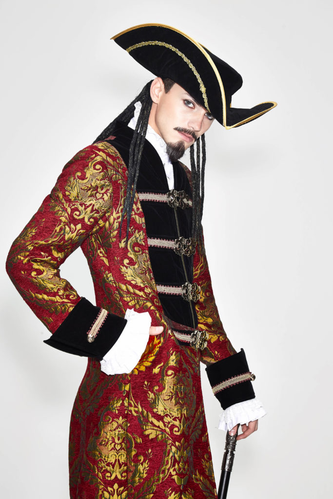 Pirate Embroidered Long Brocade Coat