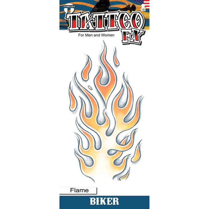 Flame – Biker Temporary Tattoo