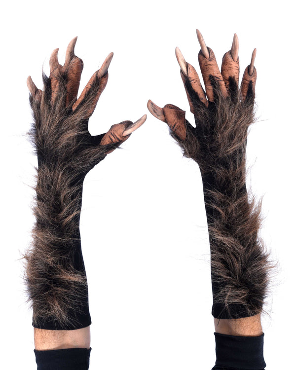 New Brown Wolf Hands, Brown Animal Werewolf Costume Paws Claws