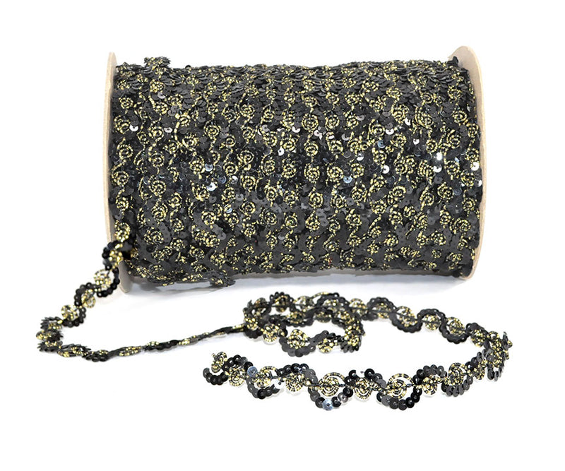 Gold Swirl Sequin Trim: 7/16" Wide - Chicago Costume Company