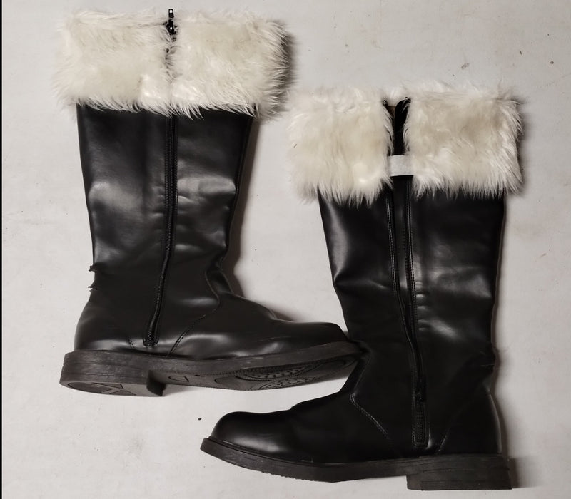 Santa Boots with Fur + Side Zipper