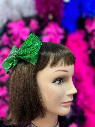 St Patrick's Sequin Hair Bow Clip