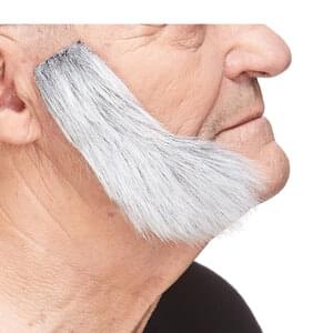 L Shaped Sideburns Fake Mutton Chops - Gray & White
