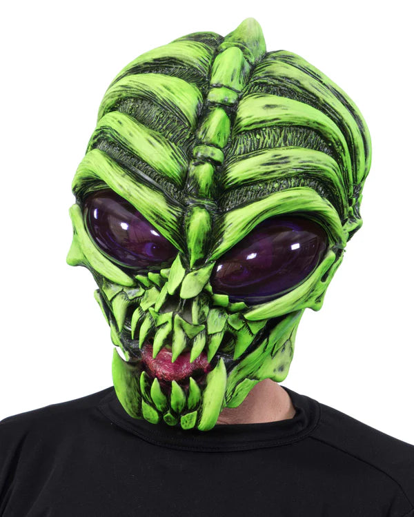 UV Black Light Reactive Down to Earth Alien Latex Face Mask - Chicago Costume Company