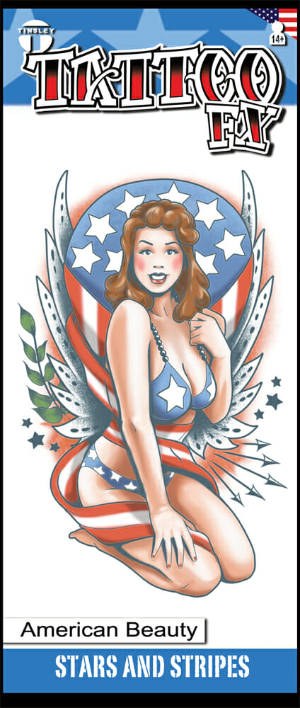 Temporary Tattoo- Stars and Stripes- American Beauty