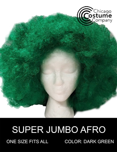 Super Jumbo Green Afro Wig