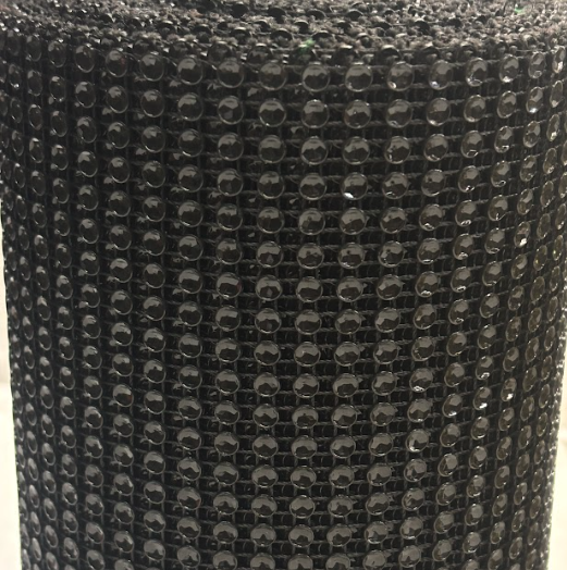 Faux Rhinestone Mesh Trim, Black - Chicago Costume Company