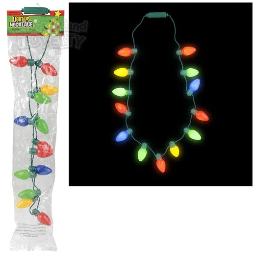 Light-Up Christmas Bulb Necklace 25" - Chicago Costume Company