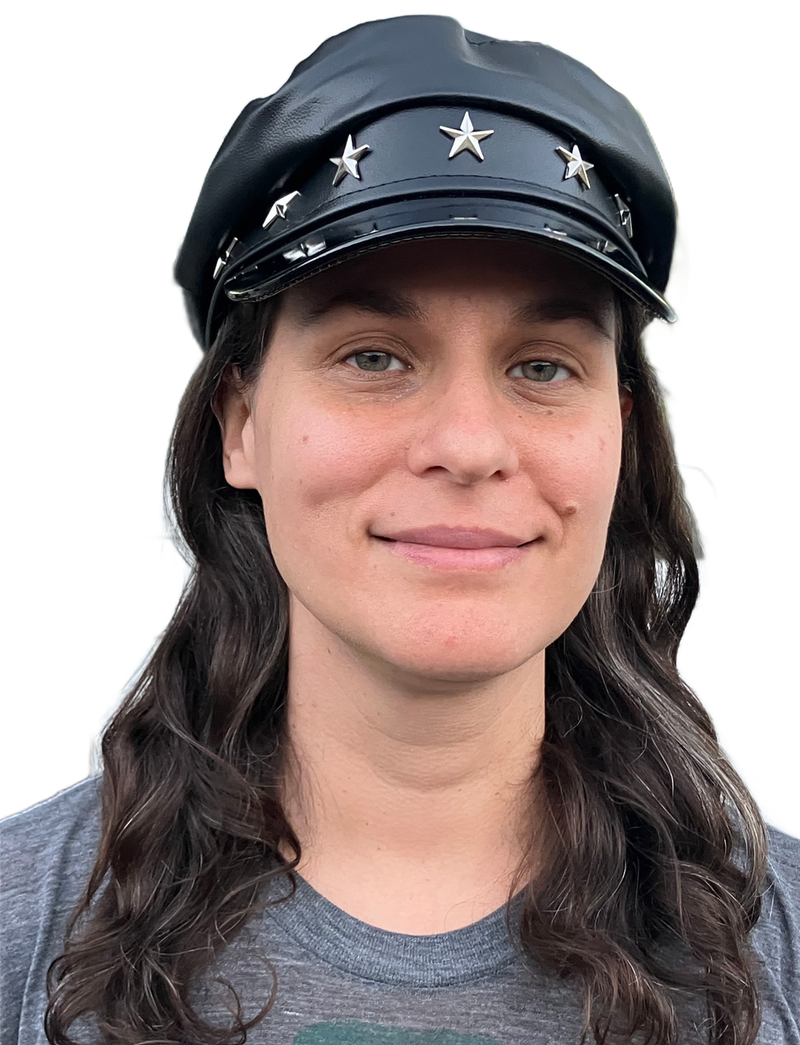 Leather-like Biker Hat With Star Finishings