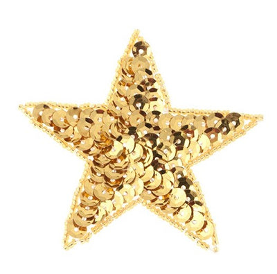 gold star applique with beaded adge