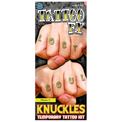Temporary Tattoo- Knuckles- Phrases