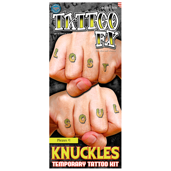 Temporary Tattoo- Knuckles- Phrases
