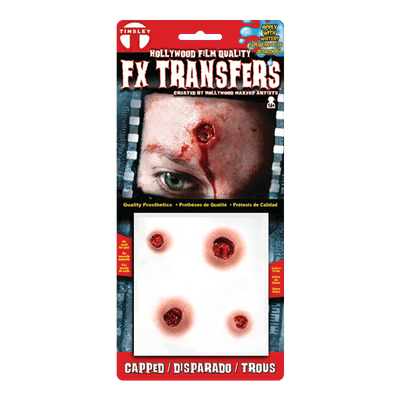 Hollywood Film Quality FX Transfers 3D Wounds- Capped