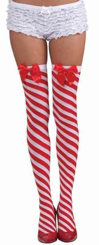 Thigh high candy cane stockings - Chicago Costume Company