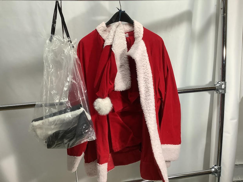 [RETIRED RENTAL] Corduroy Santa with Short Fur Trim