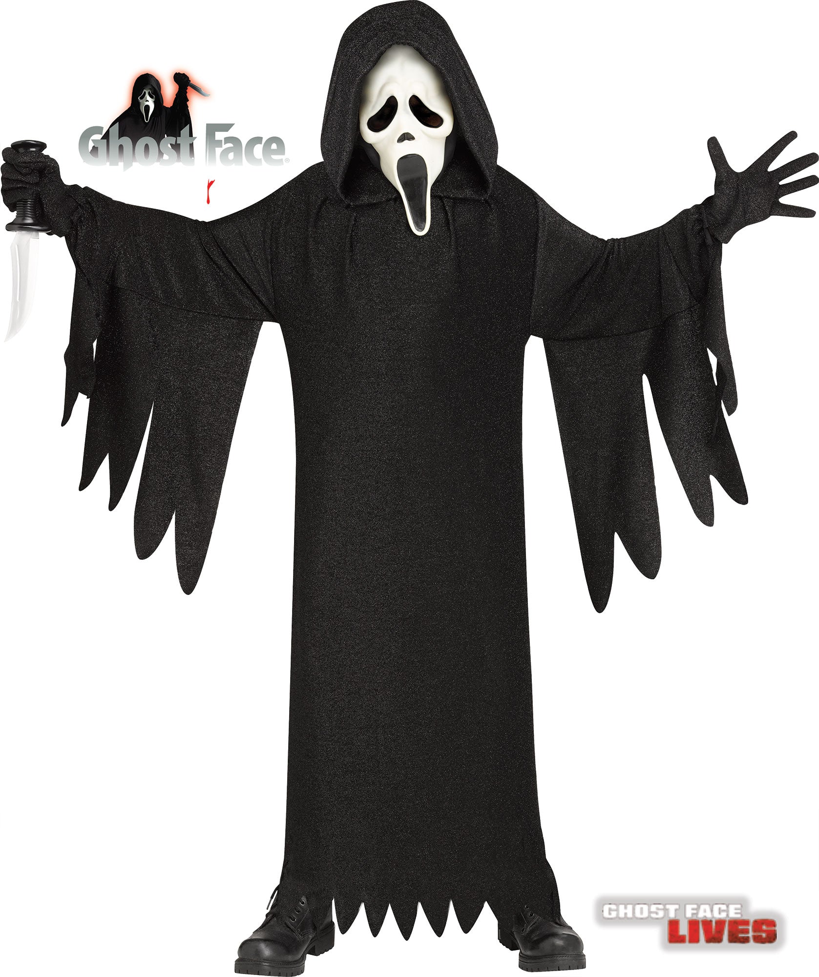 Childrens Ghost Face Costume - Metallic fabric | Chicago Costume Company