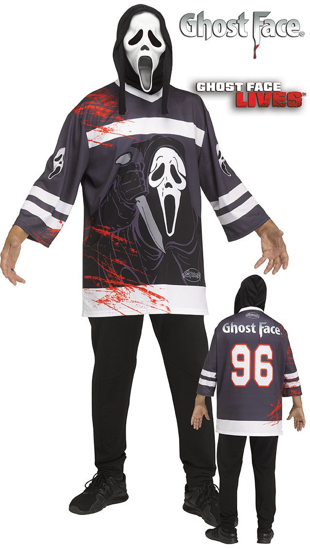 Ghost Face Mask and Hockey Jersey - Adult Costume