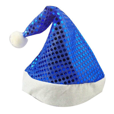 kids blue sequin santa hat