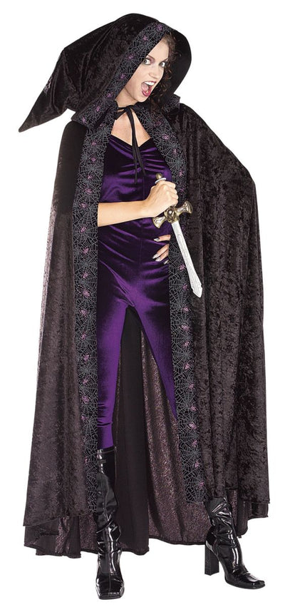 black velvet spider trim cape 