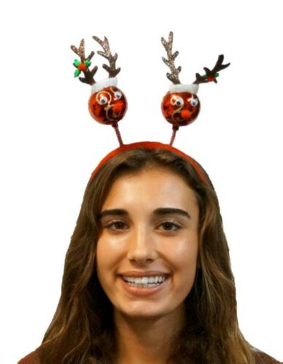Christmas Reindeer Bopper Headband-Red