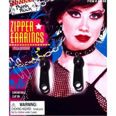 Zipper Earrings-Black