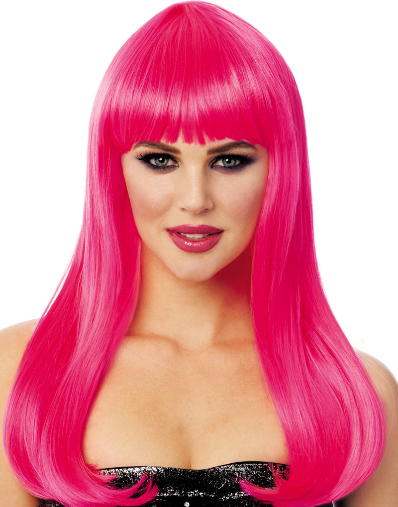 Deluxe Mistress Long Straight Costume Wig with Bangs - Multiple Colors