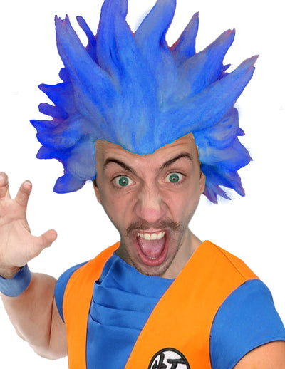 electric blue spiky anime wig dragon sphere