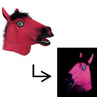 Fluorescent red Horse Mask - Blacklight Blast Latex Mask