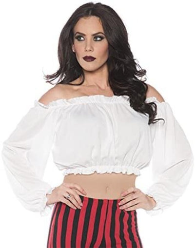 Pirate Crop Top Blouse - White