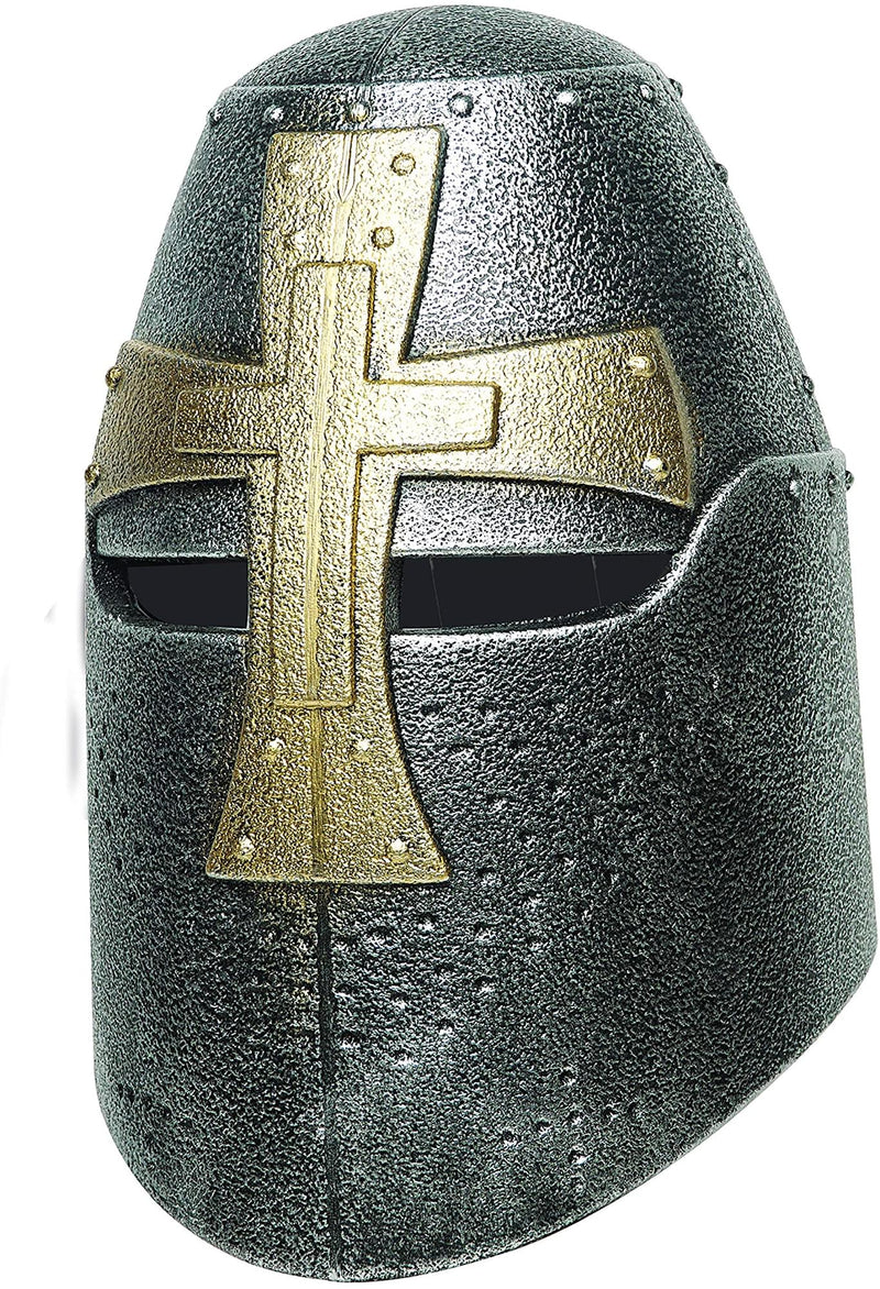 Knight Bucket Helmet - Gold Cross