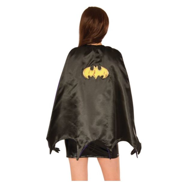 adult batgirl cape with metallic emblem