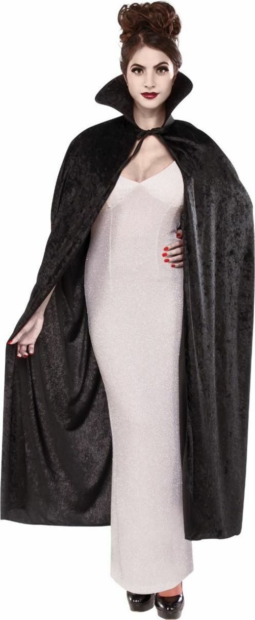 Long Black Velvet Cape | Chicago Costume