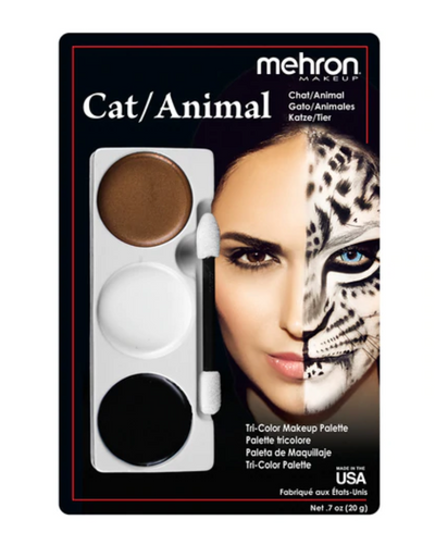 mehron tri color makeup palette cat animal
