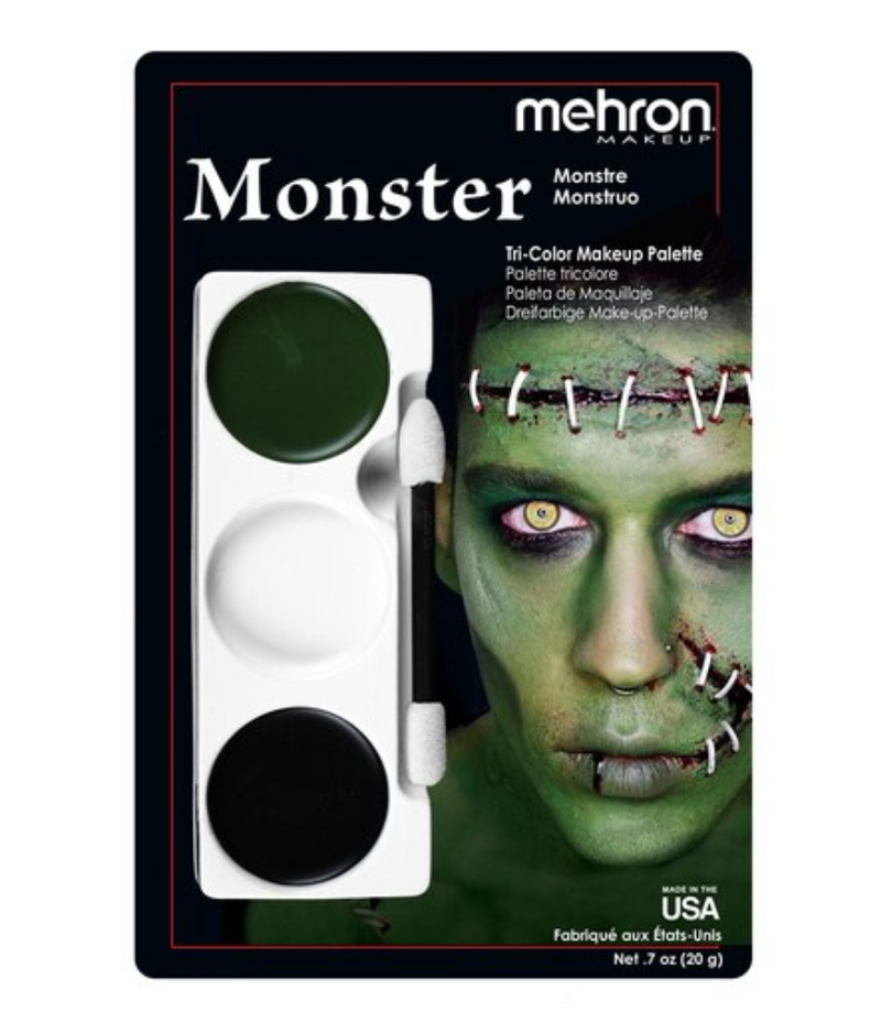 monster mehron makeup tri color palette