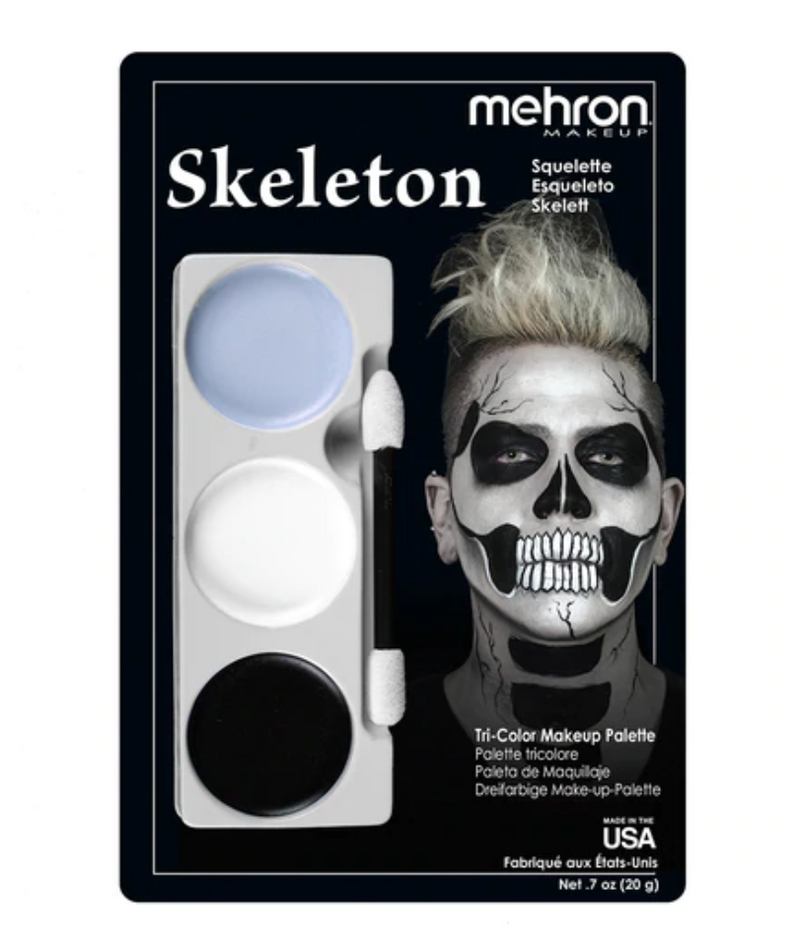 mehron tri color makeup palette skeleton