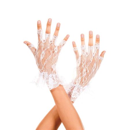 Wrist length lace fingerless gloves