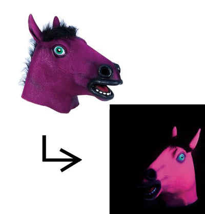Fluorescent Purple Horse Mask - Blacklight Blast Latex Mask
