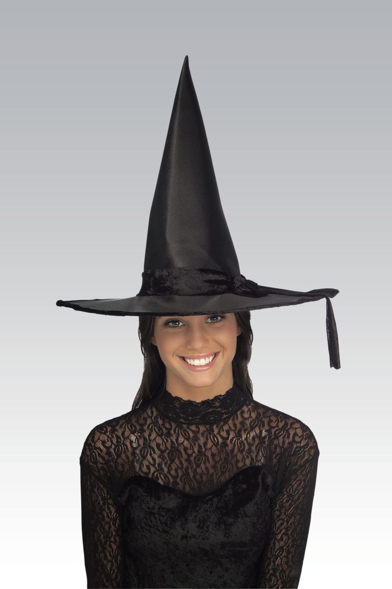 Satin Witch Hat-Black