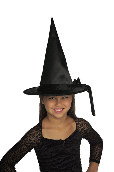 Child Black Satin Witch Hat