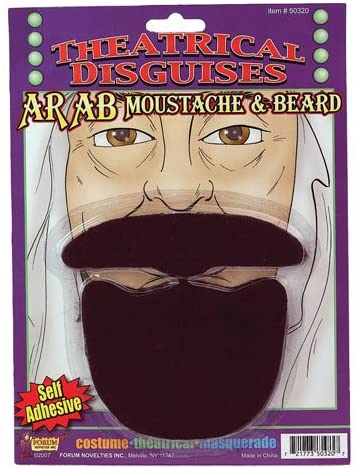 Theatrical Disguises Arab Moustache and Beard - Black 